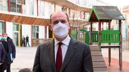 Tests salivaires : déclaration du Premier ministre à l’école Louise Bourgeois, à Paris