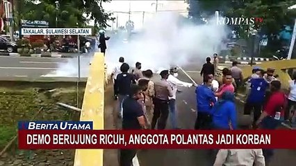 Ricuh Demo di Takalar, Anggota Polantas Jadi Korban