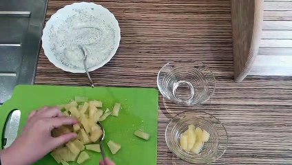 Delicious dessert: Greek yogurt with pineapple and chia seeds
