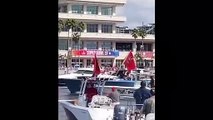 Tom Brady THROWS The Lombardi Trophy ONTO A MOVING Boat