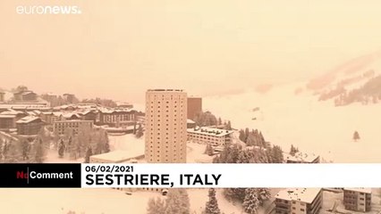 Sahara-Sand färbt Pisten rot