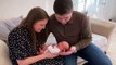 Mum Georgina West and dad Brandon Roberts with their baby daughter who was born at the University Hospital of North Tees on Valentines Day