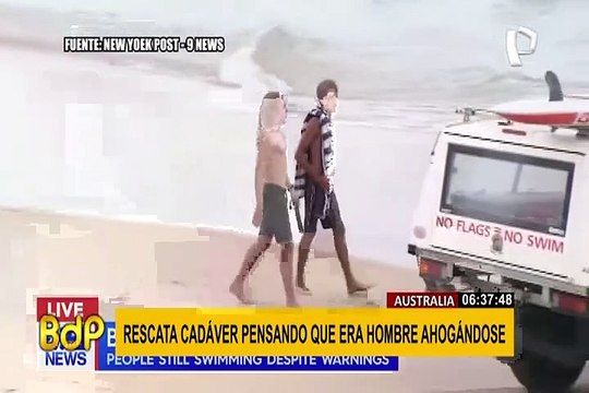 Australia: presentador del tiempo saca cadáver del mar mientras informaba desde playa