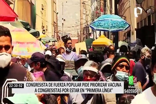 Congresista Vigo pide que parlamentarios sean vacunados por estar en 'primera línea'