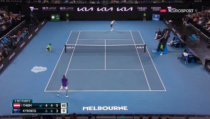 La réaction de Thiem : 3e set pour l'Autrichien face à Kyrgios