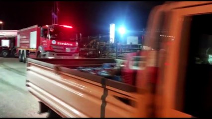 Bursa ekibinin gemi yangınına müdahale anları