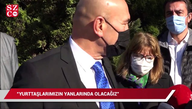 Tunç Soyer hortumun vurduğu Alaçatı'da incelemelerde bulundu