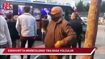 Esenyurt'ta minibüslerde tıka basa yolculuk kameraya yansıdı.