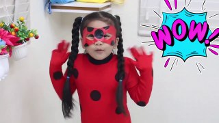 Suri Pretend Play Dress Up in Ladybug Costume & Jumped Out of iPad Tablet