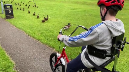 James and Harry Fewster-Smith get ready for 25k bike ride