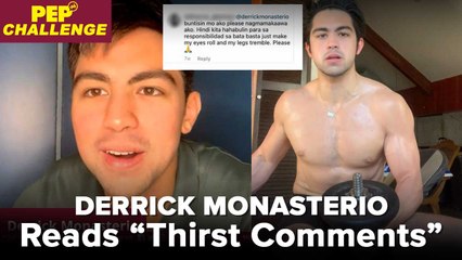 Derrick Monasterio, nagbasa ng mga "uhaw" na comments ng fans | PEP Challenge