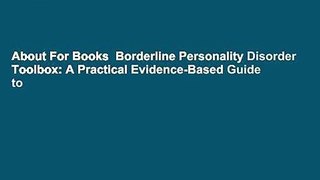 About For Books  Borderline Personality Disorder Toolbox: A Practical Evidence-Based Guide to