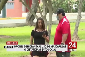 San Isidro: usan drones con megáfonos para advertir uso de mascarilla