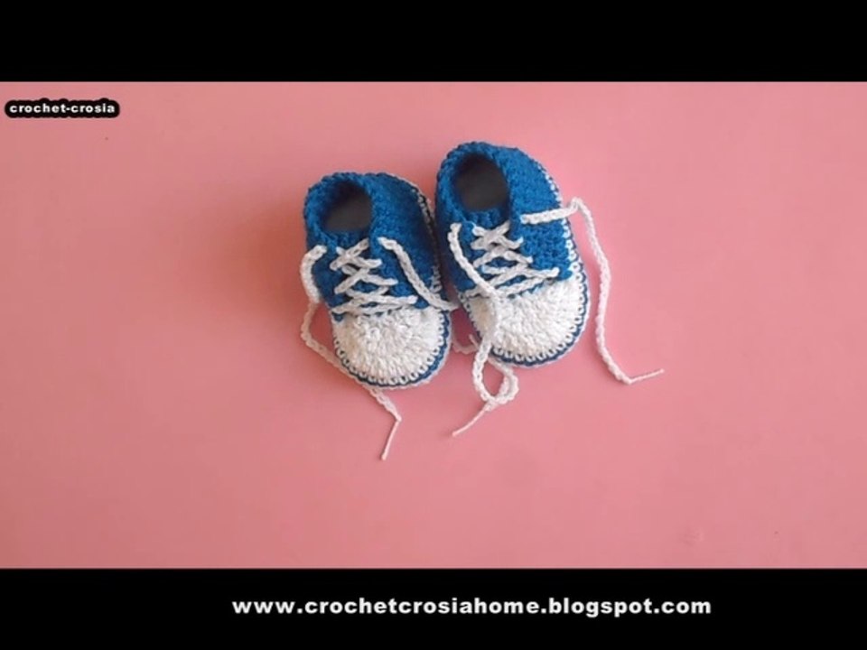 Baby Booties Sneaker free pattern to learn# baby booties