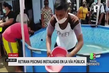Municipalidad del Callao realizó operativo para retirar piscinas en la vía pública