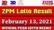Lotto Result Today 2pm Feb 13 2021 Swertres Ez2 PCSO