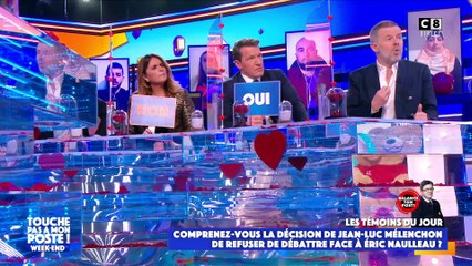 Violent accrochage entre Raquel Garrido et Eric Naulleau  à propos de Jean-Luc Mélenchon dans TPMP: "Retire ce que tu as dit et change de ton où ça va mal se passer !"