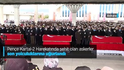 Pençe Kartal-2 Harekatında şehit olan askerler son yolculuklarına uğurlandı