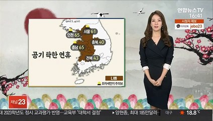 [날씨] 연휴 내내 먼지…내일 오후 남해안·제주 비