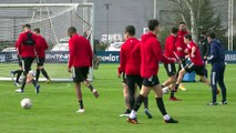 Entrenamiento de Osasuna en Tajonar a 24 horas de jugar ante el Levante en el Ciudad de Valencia