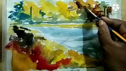 #LANDSCAPE   ( HOW TO DRAW A LANDSCAPE WITH WATERCOLOR  )