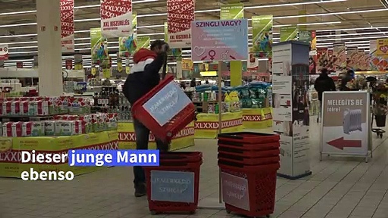 Supermarkt in Ungarn umgarnt vor Valentinstag Singles
