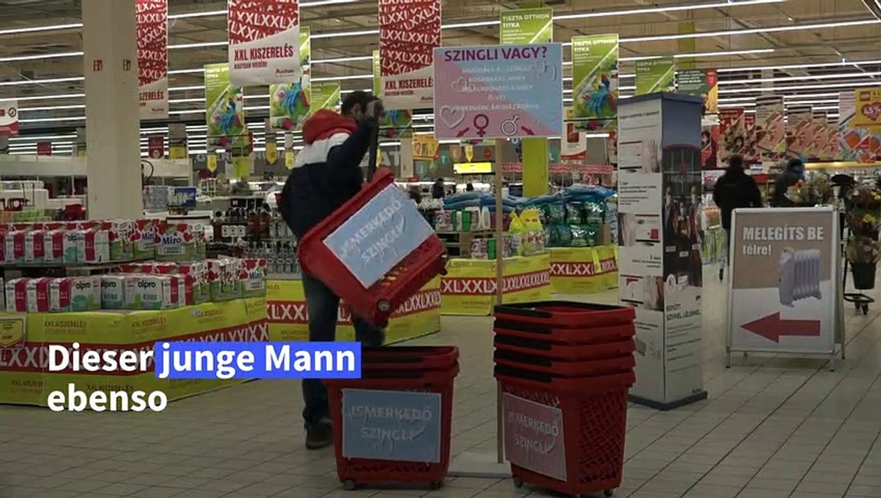 Supermarkt in Ungarn umgarnt vor Valentinstag Singles