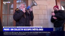 Des manifestants occupent l'Hôtel-Dieu à Paris pour demander un hébergement pour les sans-abris