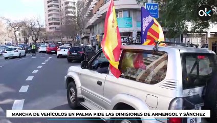 Más de 120 vehículos recorren Palma para exigir la dimisión de Sánchez y Armengol