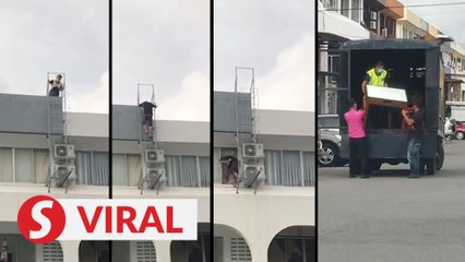 Man tries luck in rooftop escape attempt during gambling den raid