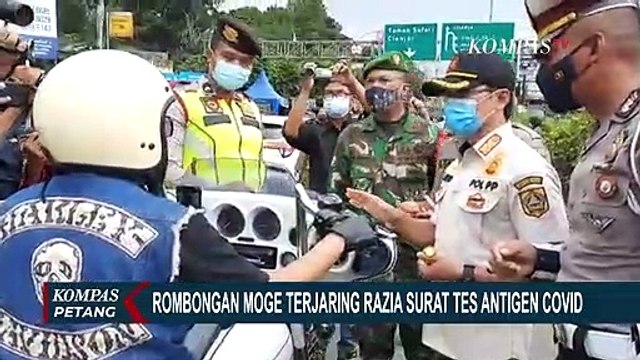 Rombongan Moge Kena Razia Surat Tes Antigen Corona di Simpang Gadog