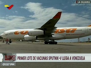 Arriba al país avión con primer lote de vacunas Sputnik-V