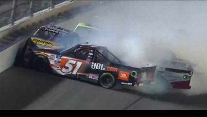 Nascar Truck Series 2021 Daytona  Restart Final Laps Epic Battle Win Rhodes and Big Crash Crafton