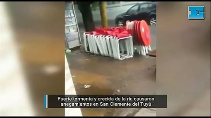 Fuerte tormenta y crecida de la ría causaron anegamientos en San Clemente del Tuyú