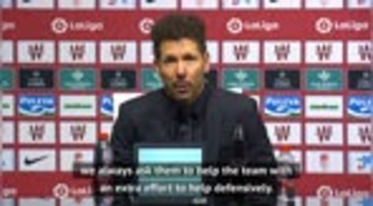 Simeone happy with defensively strong Suarez