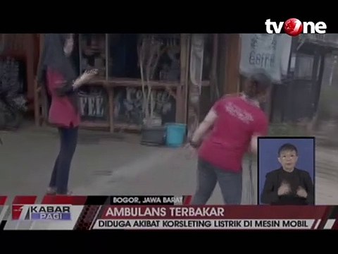 Ambulans Terbakar di Jalan Akibat Korsleting Listrik