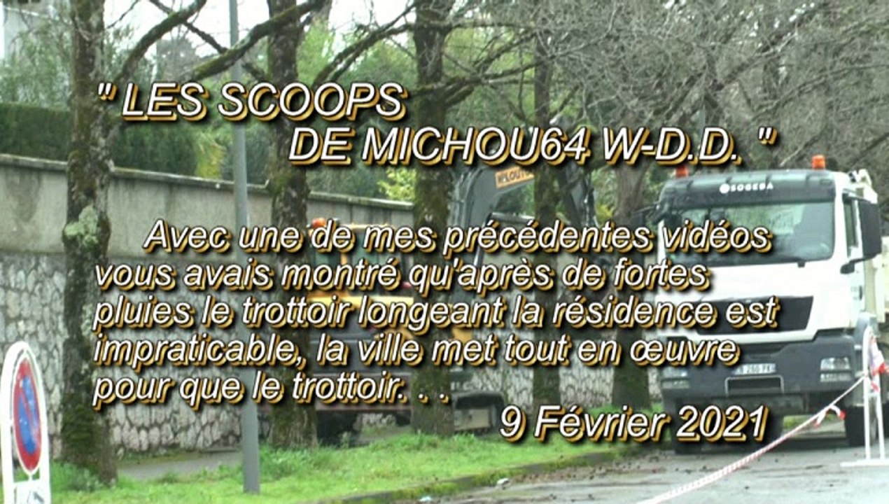 LES SCOOPS DE MICHOU64 W-D.D. - 9 FÉVRIER 2021 - PAU - DÉBUT DES TRAVAUX DE RÉNOVATION D'UN TROTTOIR DE L'AVENUE DU STADE NAUTIQUE