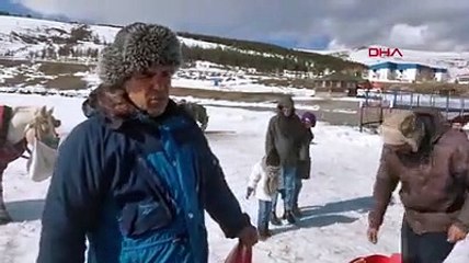 Çıldır Gölü'nde 'kızak tren'