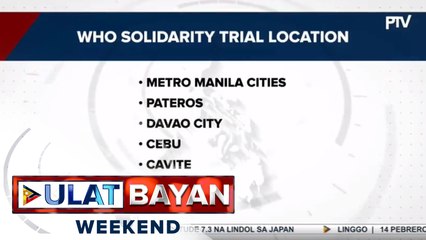 Lokasyon ng WHO solidarity trial ng COVID-19 vaccines, tukoy na