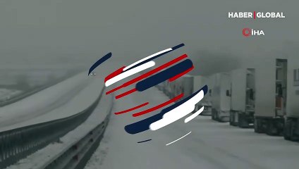 Kar yağışı nedeniyle Türkiye plakalı 30 TIR, Bulgaristan'da mahsur kaldı