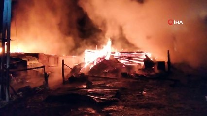 Kastamonu’da çıkan yangında bir ev ve ahır küle döndü