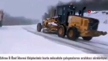 Karla kaplanan köy yollarının kapanmaması için çalışmalar sürüyor
