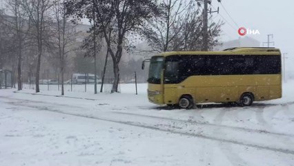 Çiçek açan ağaçlar kar altında kaldı