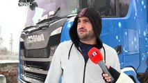 Schneesturm Medea in Griechenland: LKW-Fahrer über 20 Std. blockiert