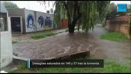 Desagües saturados en 146 y 57 tras la tormenta