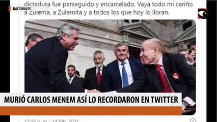 Murió Carlos Menem así lo recordaron políticos en twitter