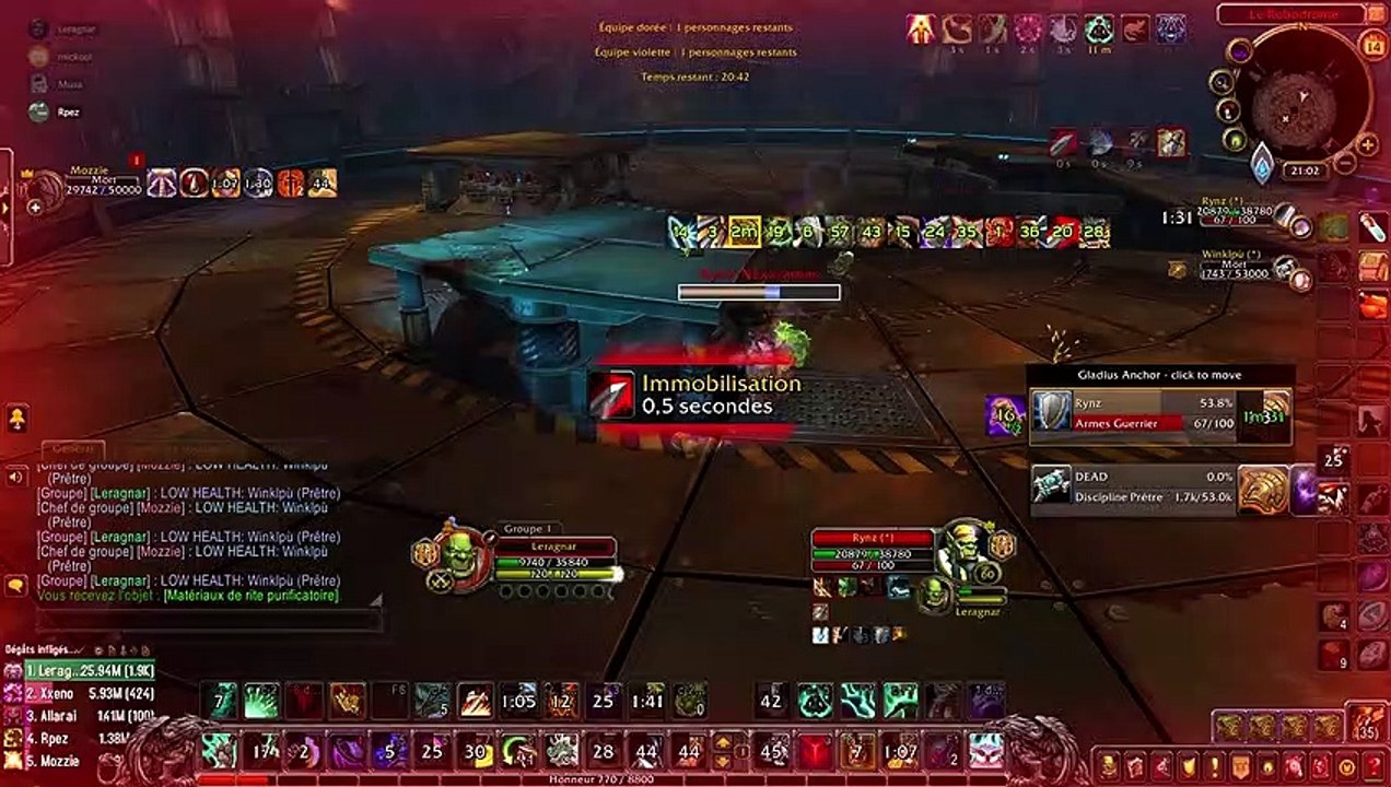 Arènes où demo fait du 1vs2 et shrake se fait laver :)