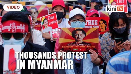 Thousands protests after Myanmar night of fear