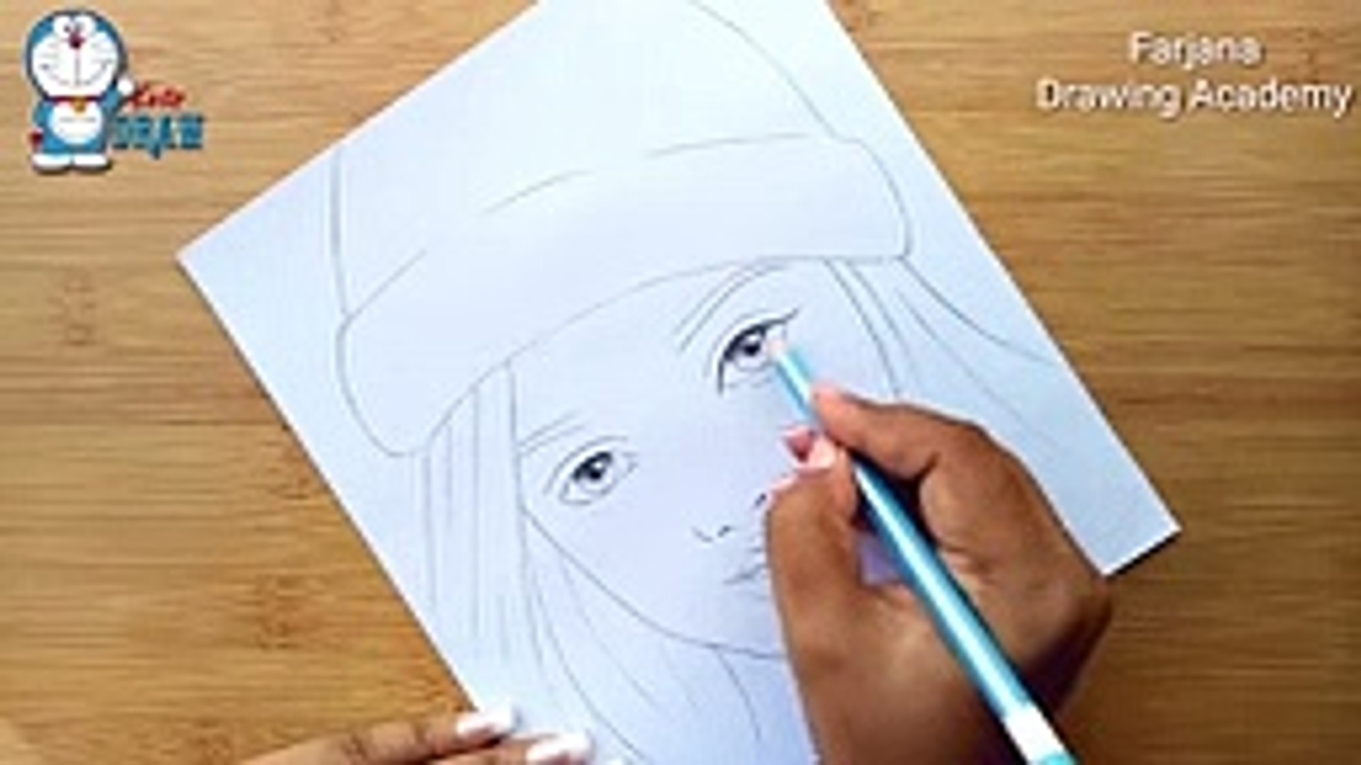How to draw a girl wearing winter cap for beginners -- Pencil sketch - -  video Dailymotion
