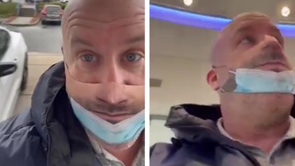 La blague du faux masque sous le menton